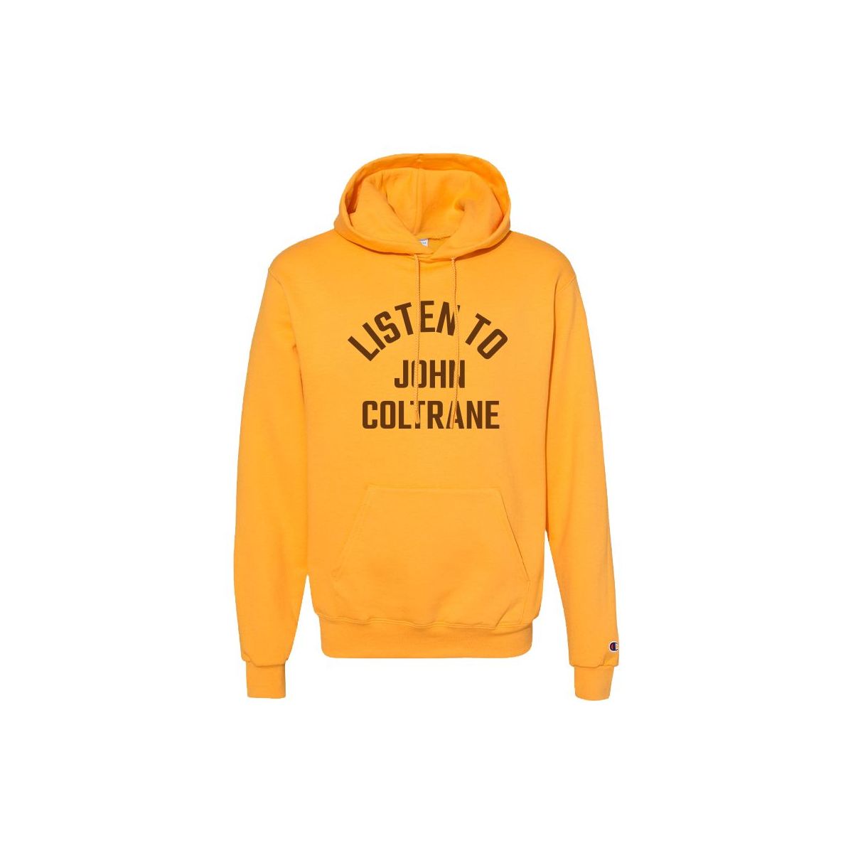 Listen To John Coltrane Embroidered Champion Hoodie Yellow