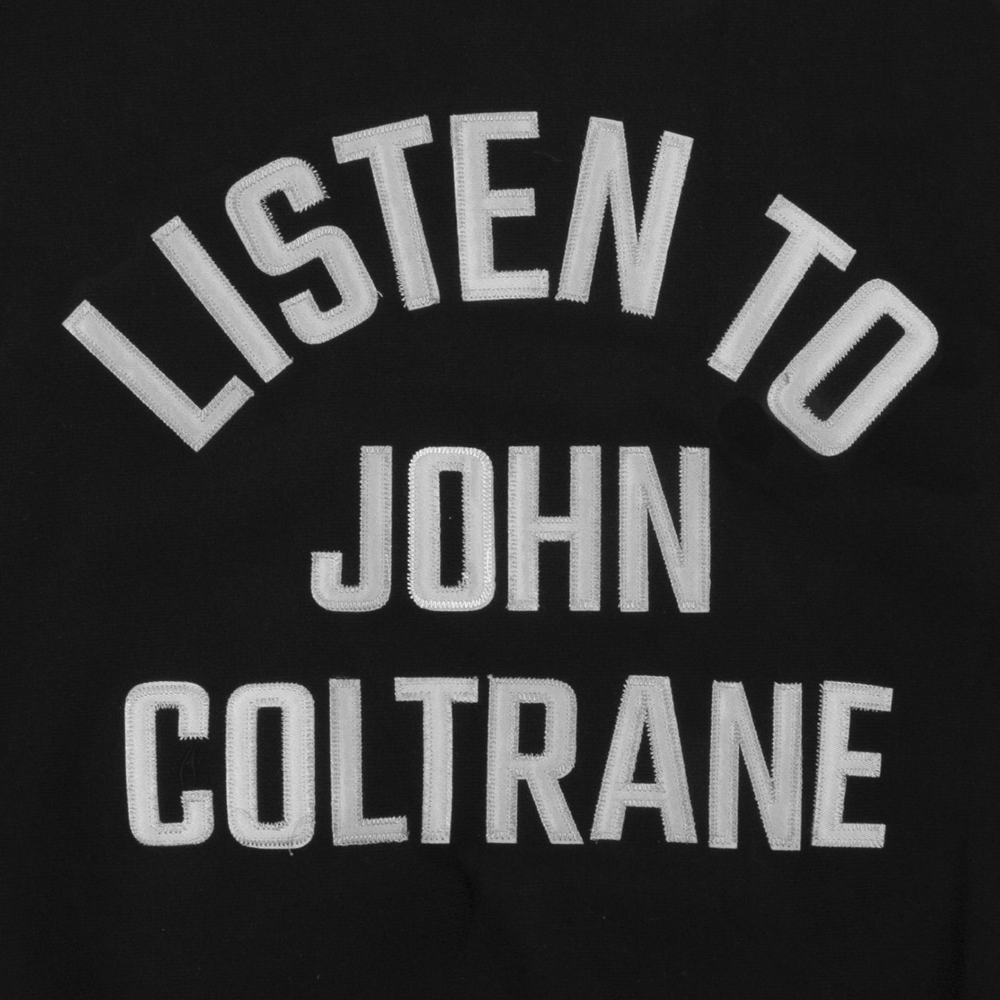 Listen To John Coltrane Embroidered Champion Crewneck Black