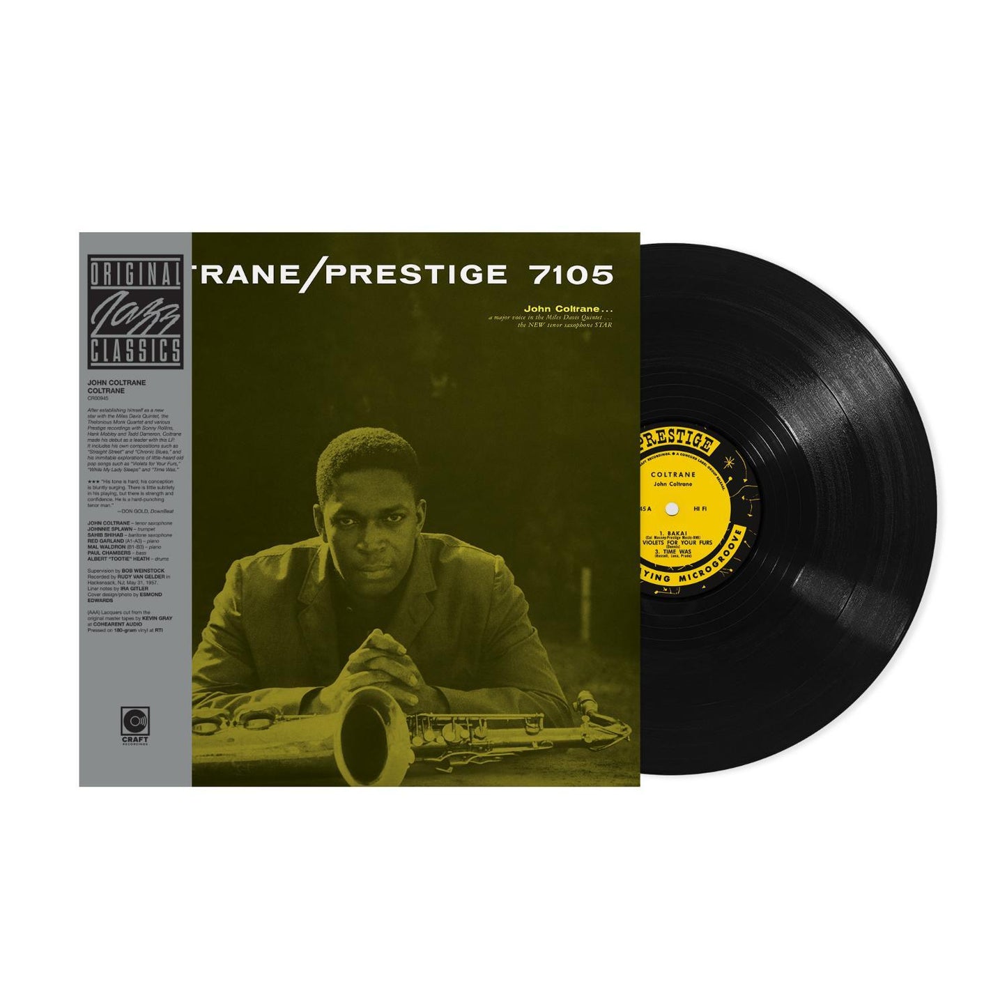 Vinyl record with a jazz musician on the cover and 'Rane/Prestige 7105' label.
