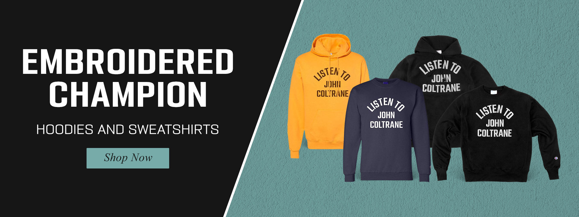 John Coltrane Embroidered Hoodies and Sweatshirts Available Now!